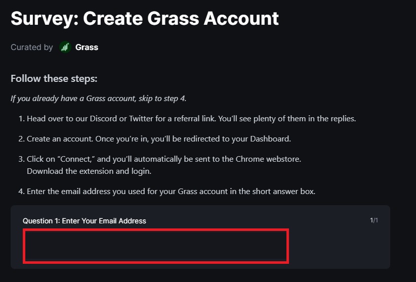 grass登録メールアドレス記入欄