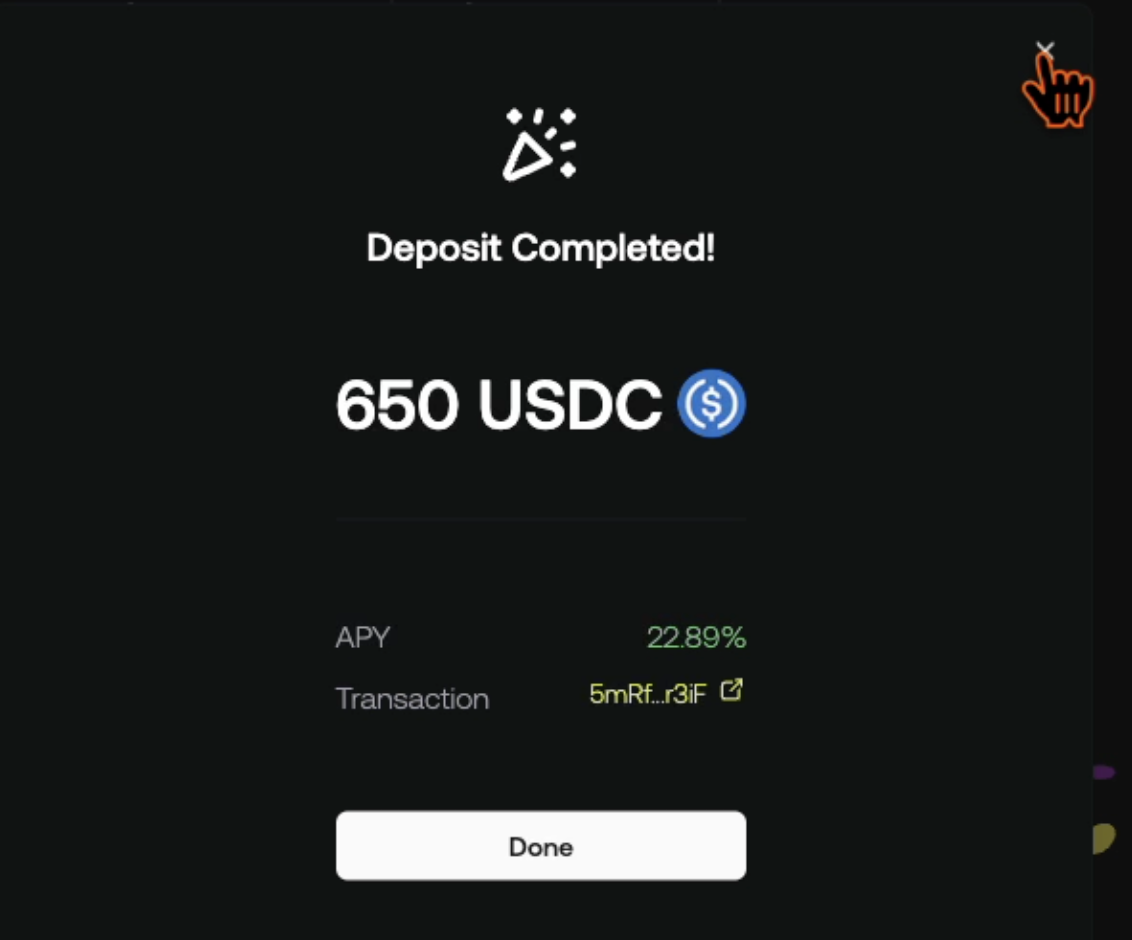 Deposit completed!